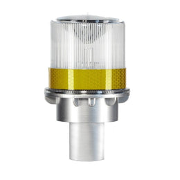 Lampe de chantier clignotante solaire LED - panneau 105×30 mm 35 W, 160 × Ø 80 mm