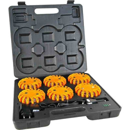 Mallette de 6 lampes de chantier LED 9 positions - polycarbonate IP67, aimant, Li-ion