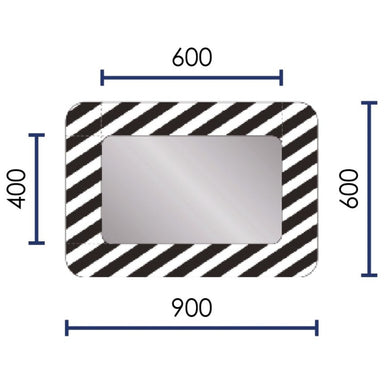 Miroir d'agglomération - 600 × 900 mm, portée 10 à 15 m