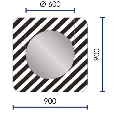 Miroir d'agglomération - 600 × 900 mm, portée 10 à 15 m