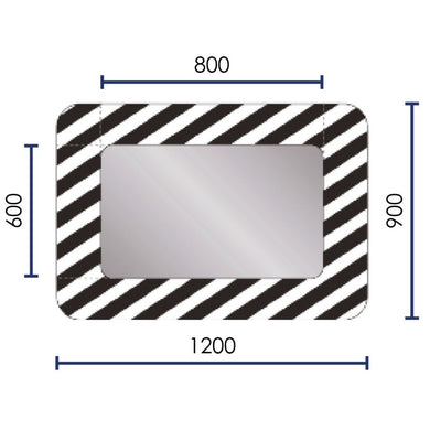 Miroir d'agglomération - 600 × 900 mm, portée 10 à 15 m