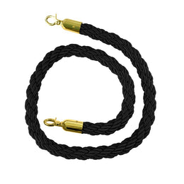 Cordon tressé polypropylène Ø30mm 2m – Mousqueton acier laitonné pour poteaux de guidage