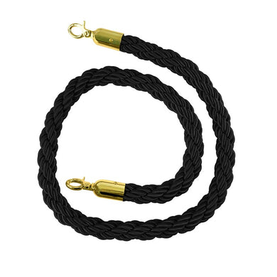 Cordon tressé polypropylène Ø30mm 2m – Mousqueton acier laitonné pour poteaux de guidage