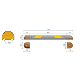 Bordure de balisage modulable en caoutchouc