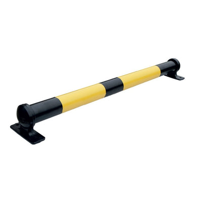 Butée de parking acier et fonte noir/jaune – Ø 75 mm, 3 longueurs