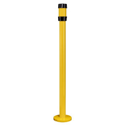 Poteau récepteur intérieur acier – 6 sangles en tête, trou fileté panneau, base lestée ou à fixer