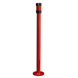 Poteau récepteur intérieur acier – 6 sangles en tête, trou fileté panneau, base lestée ou à fixer