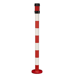 Poteau récepteur intérieur acier – 6 sangles en tête, trou fileté panneau, base lestée ou à fixer