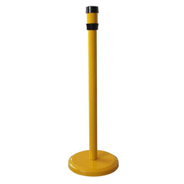 Poteau récepteur intérieur acier – 6 sangles en tête, trou fileté panneau, base lestée ou à fixer