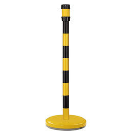 Poteau récepteur intérieur acier – 6 sangles en tête, trou fileté panneau, base lestée ou à fixer