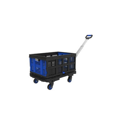 Plateau roulant 136 kg avec poignée télescopique et roues repliables – 600×450 mm