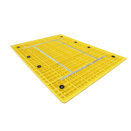 Plaque de chaussée HDPE + renforts acier - 1 220 × 800 mm, patins anti-glisse, jaune
