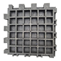 Plaque de roulage temporaire ajourée 40T - PVC recyclé 480×480×60 mm, système queues d'aronde