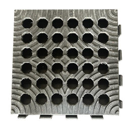 Plaque de roulage temporaire ajourée 40T - PVC recyclé 480×480×60 mm, système queues d'aronde