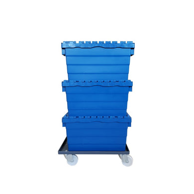 Plateforme à roulettes pour bacs de manutention - 4 roues Ø100 mm, charge 160 kg