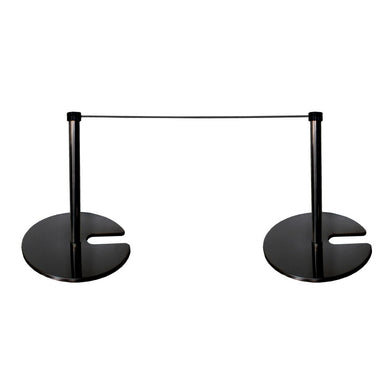 Poteau de délimitation pour exposition et musée – Corde élastique, base lestée, dispositif de blocage