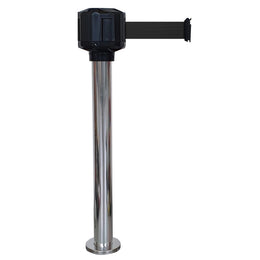 Poteau de guidage extérieur à base fixe – Boîtier étanche, sangle 10m/50mm, aluminium Ø80mm
