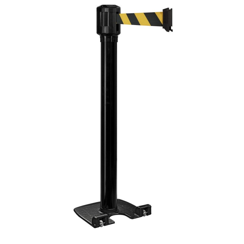 Poteau extérieur chromé base lourde à roulettes - longueur sangle 4m