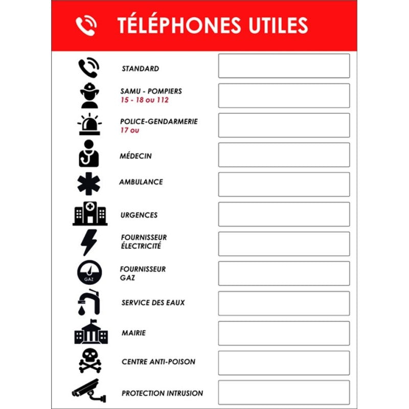 Panneau d'affichage consignes légales