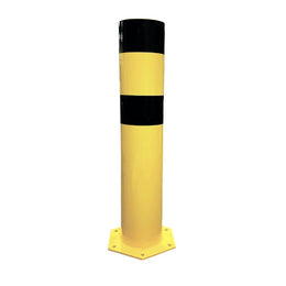 Poteau de protection acier galvanisé à fixer Ø 273 mm - 1 200 mm, platine 430×430, DUERP
