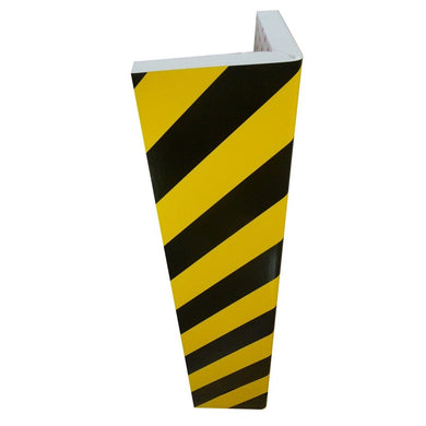 protection d'angle industriel jaune noir rayé en mousse droite
