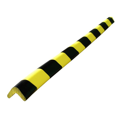 protection d'angle industriel jaune noir rayé en mousse droite