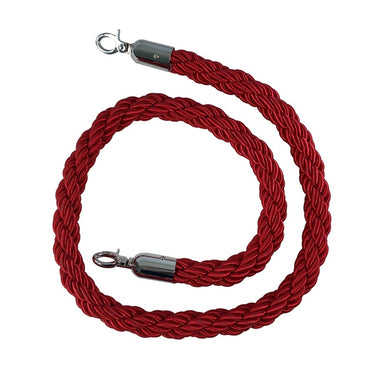 Cordon tressé polypropylène Ø30mm 2m – Mousqueton acier laitonné pour poteaux de guidage