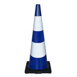 Cône de balisage lesté PVC - base caoutchouc thermoplastique, classe 2 EN 13422, 300 à 900mm