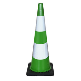 Cône de balisage lesté PVC - base caoutchouc thermoplastique, classe 2 EN 13422, 300 à 900mm