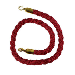 Cordon tressé polypropylène Ø30mm 2m – Mousqueton acier laitonné pour poteaux de guidage