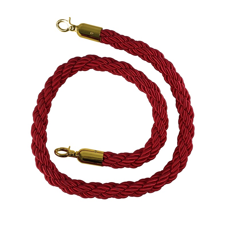 Cordon tressé  avec mousqueton acier