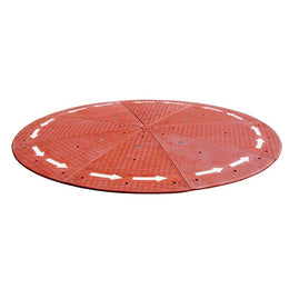 Rond-point caoutchouc 8 éléments - Ø 3 000 mm, H de liaison inclus, flèches réfléchissantes