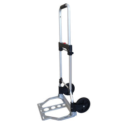 Diable de manutention pliable en aluminium – Roues 135 mm et bavette 210×380 mm