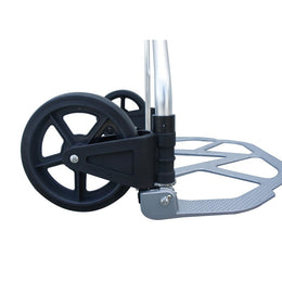 Diable de manutention pliable en aluminium – Roues 135 mm et bavette 210×380 mm