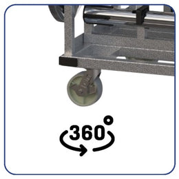 Chariot de transport pour 16 poteaux tubes 75–80mm – acier laqué, roues 125mm