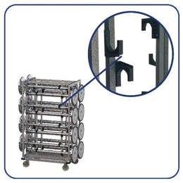 Chariot de transport pour 16 poteaux tubes 75–80mm – acier laqué, roues 125mm