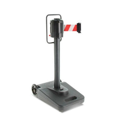Chariot de délimitation à sangle grande longueur – 1 ou 2 sangles, 15m ou 20m, rouge/blanc ou noir/jaune