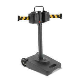 Chariot de délimitation à sangle grande longueur – 1 ou 2 sangles, 15m ou 20m, rouge/blanc ou noir/jaune