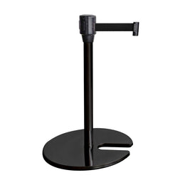 Poteau de guidage musée à sangle fine – Hauteur 600 ou 900mm, base lestée, sangle 30mm