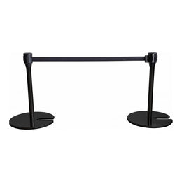 Poteau de guidage musée à sangle fine – Hauteur 600 ou 900mm, base lestée, sangle 30mm
