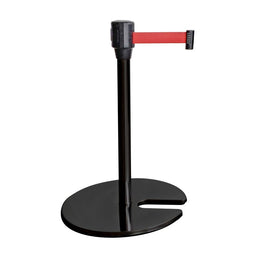 Poteau de guidage musée à sangle fine – Hauteur 600 ou 900mm, base lestée, sangle 30mm