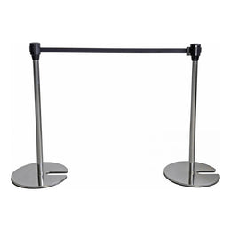 Poteau de guidage musée à sangle fine – Hauteur 600 ou 900mm, base lestée, sangle 30mm
