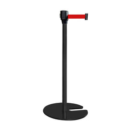 Poteau de guidage musée à sangle fine – Hauteur 600 ou 900mm, base lestée, sangle 30mm