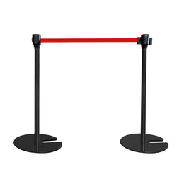 Poteau de guidage musée à sangle fine – Hauteur 600 ou 900mm, base lestée, sangle 30mm
