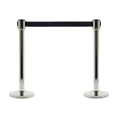 lot-2-poteaux-a-sangle-chrome-noir-10-metres