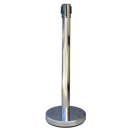 poteau à sangle recepteur métal chrome argent