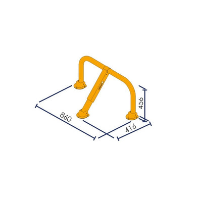 Arceau de parking haute résistance - tube acier galvanisé Ø60 mm