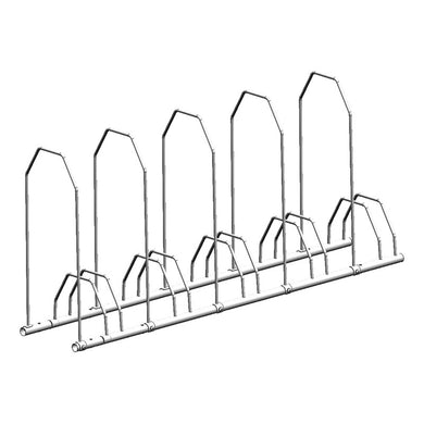 Rack à vélo 5 places avec arceaux – Acier galvanisé, 1 400 × 317 × 703 mm
