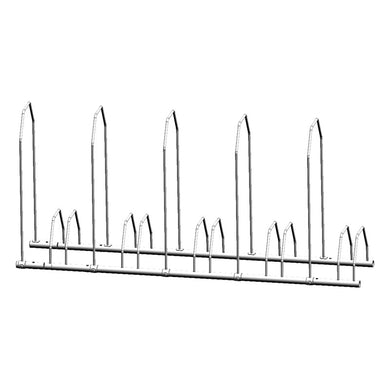 Rack à vélo 5 places avec arceaux – Acier galvanisé, 1 400 × 317 × 703 mm