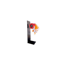 Support de sol acier pour enrouleur à bandeau de signalisation - hauteur 1 400 mm, 6 trous